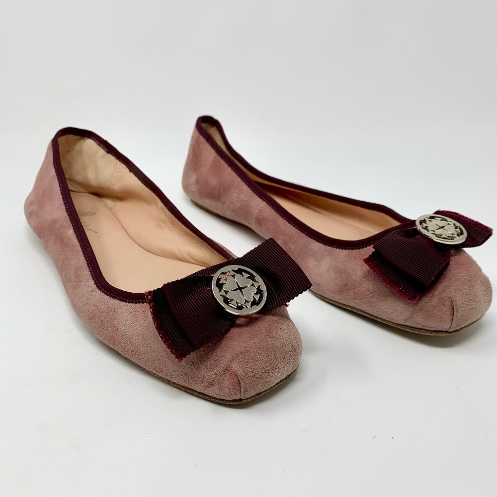 Kate Spade Fontana Too Ballet Flats Pink Burgundy
